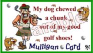 Individual Mulligan Golf Excuse 7B-My Dog Chewed a Chunk Out of My Golf Shoes!